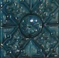 Grazer Stadtofen, Detailansicht perlmuttblaue Kacheln